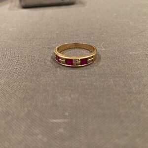 14k Gold Ruby and Diamond Ring